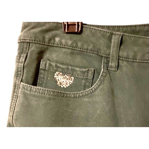Women’s Quacker Factory Dream Jeannes Size 12 Heart Rhinestones Bling QVC - Picture 8 of 10